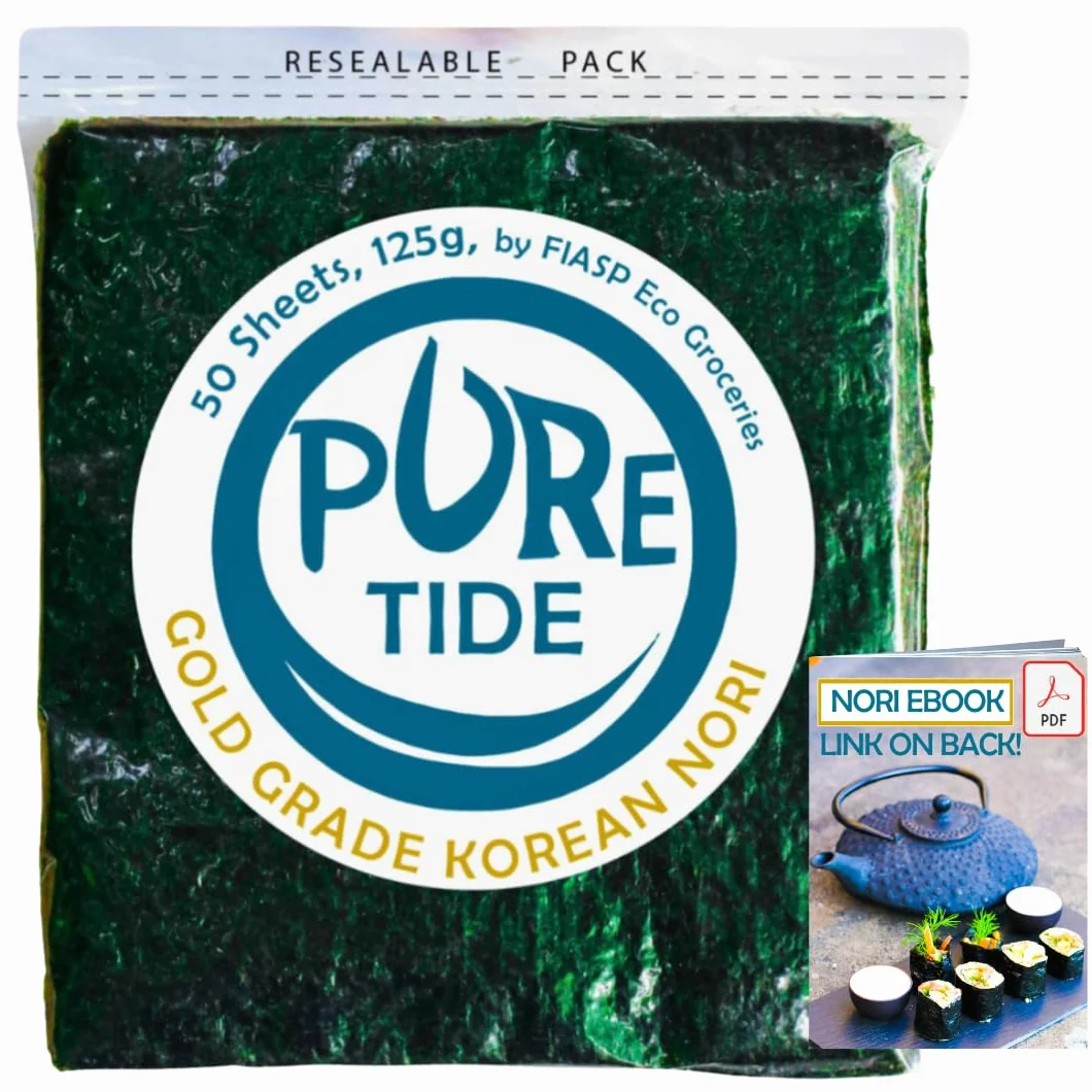 Sushi Coréen aux Algues Nori | Petite Ferme Familiale | 50 Feuilles 125g | Testé en Laboratoire | Qualité Supérieure | Refermable | Entreprise Familiale Européenne