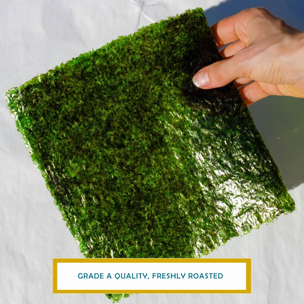 Sushi Coréen aux Algues Nori | Petite Ferme Familiale | 50 Feuilles 125g | Testé en Laboratoire | Qualité Supérieure | Refermable | Entreprise Familiale Européenne